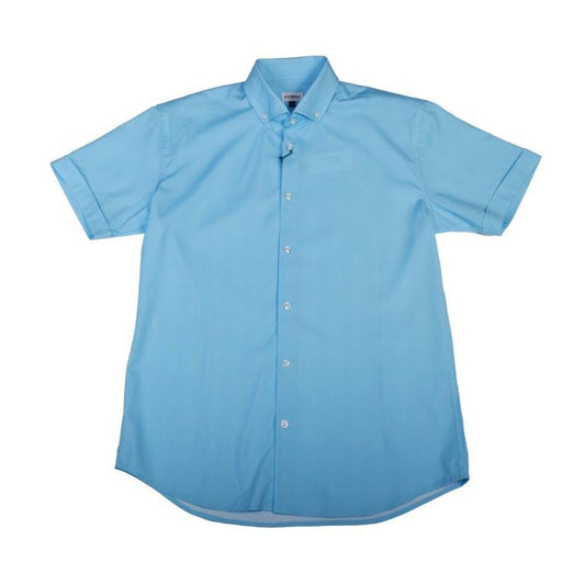 Simple Texture Woven Shirt - Aqua