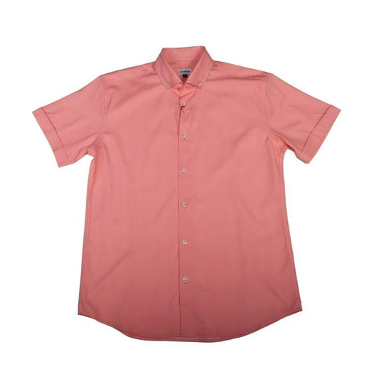 Simple Texture Woven Shirt - Coral