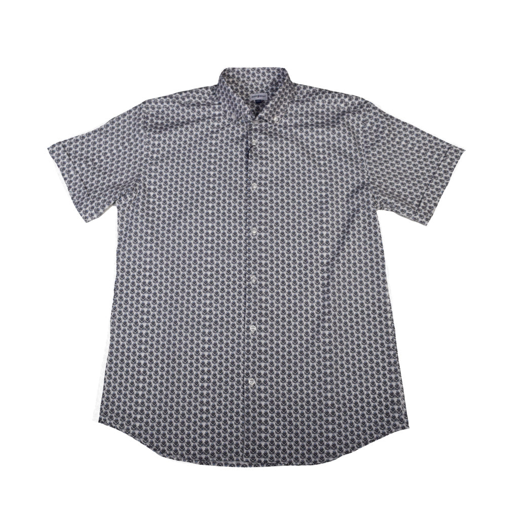 Skull Anchor Shadow Woven Shirt - White