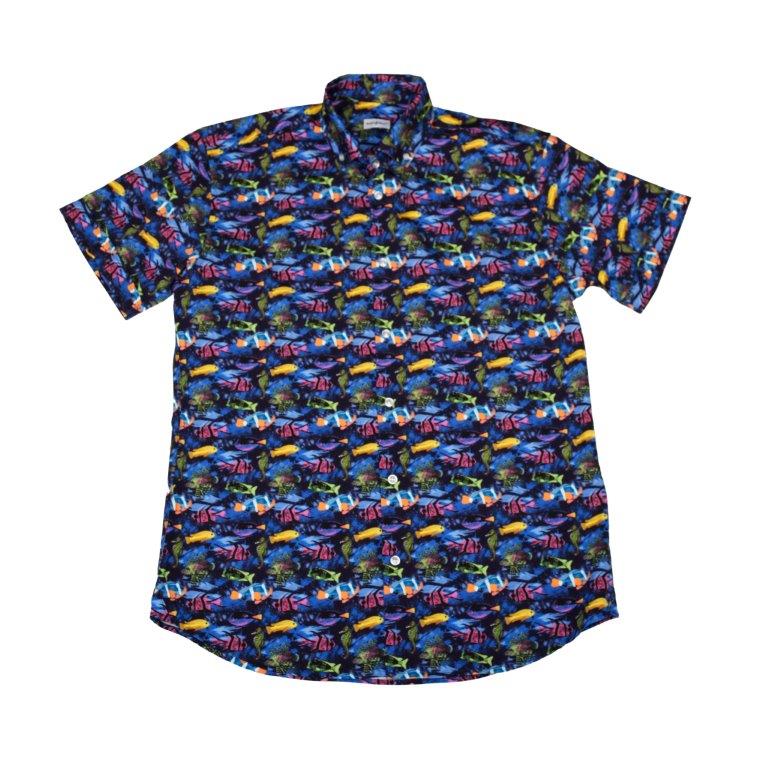 Fish Woven Shirt - Deep Navy