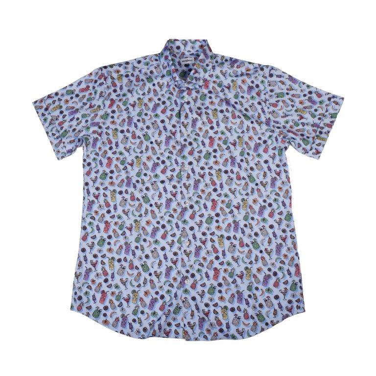 Tropical Drinks Woven Shirt - Blue