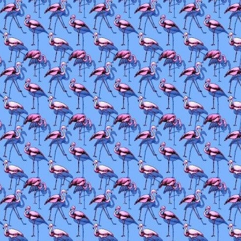 Flamingo Flock Swim Trunks - Blue