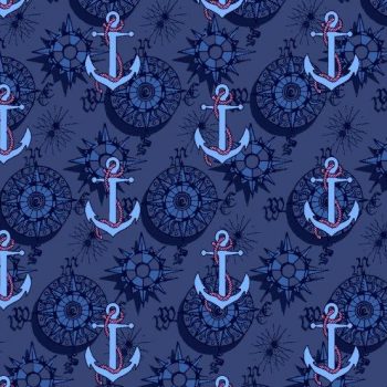 Anchor Compass Swim Trunks - Navy