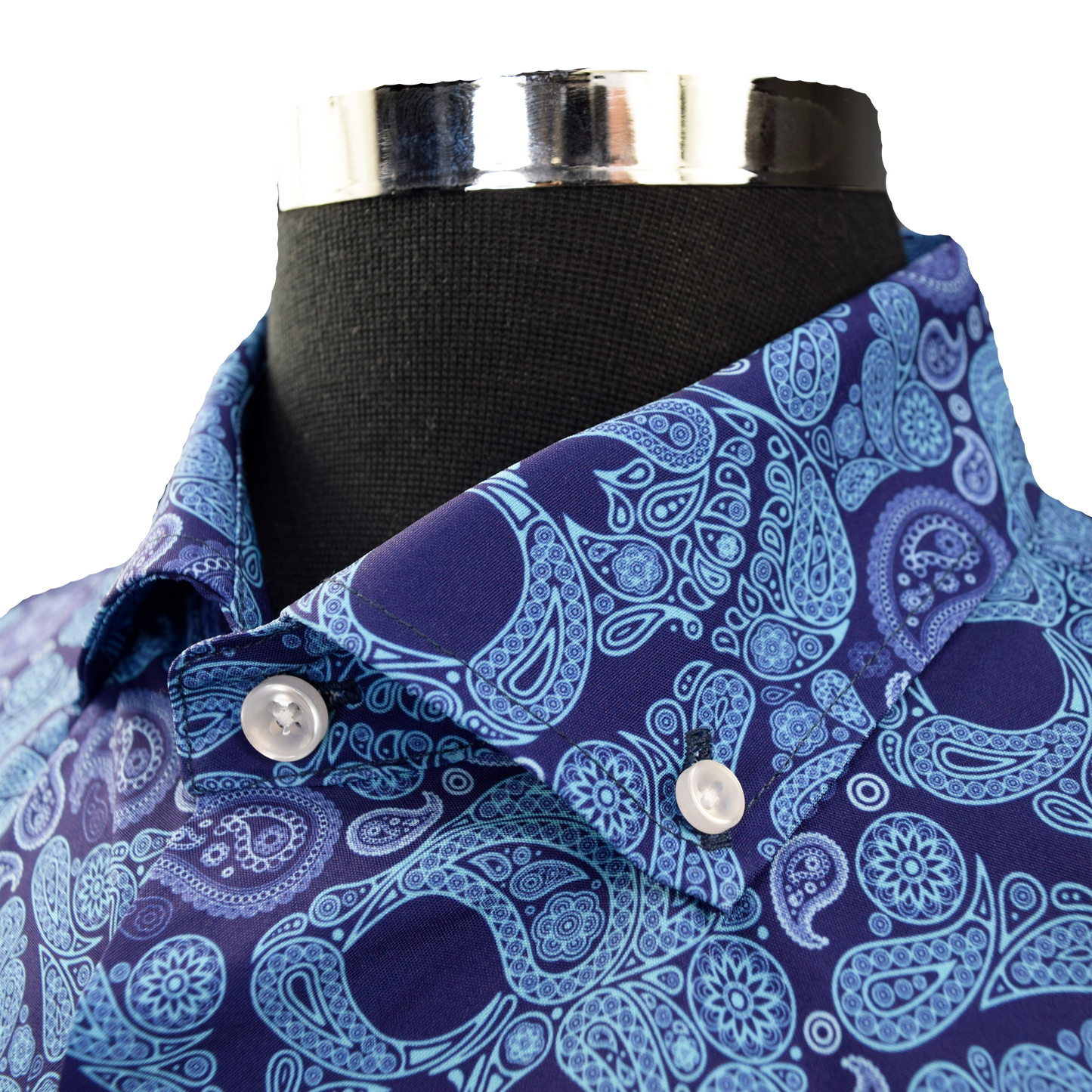 Paisley Skull Woven Shirt - Aqua