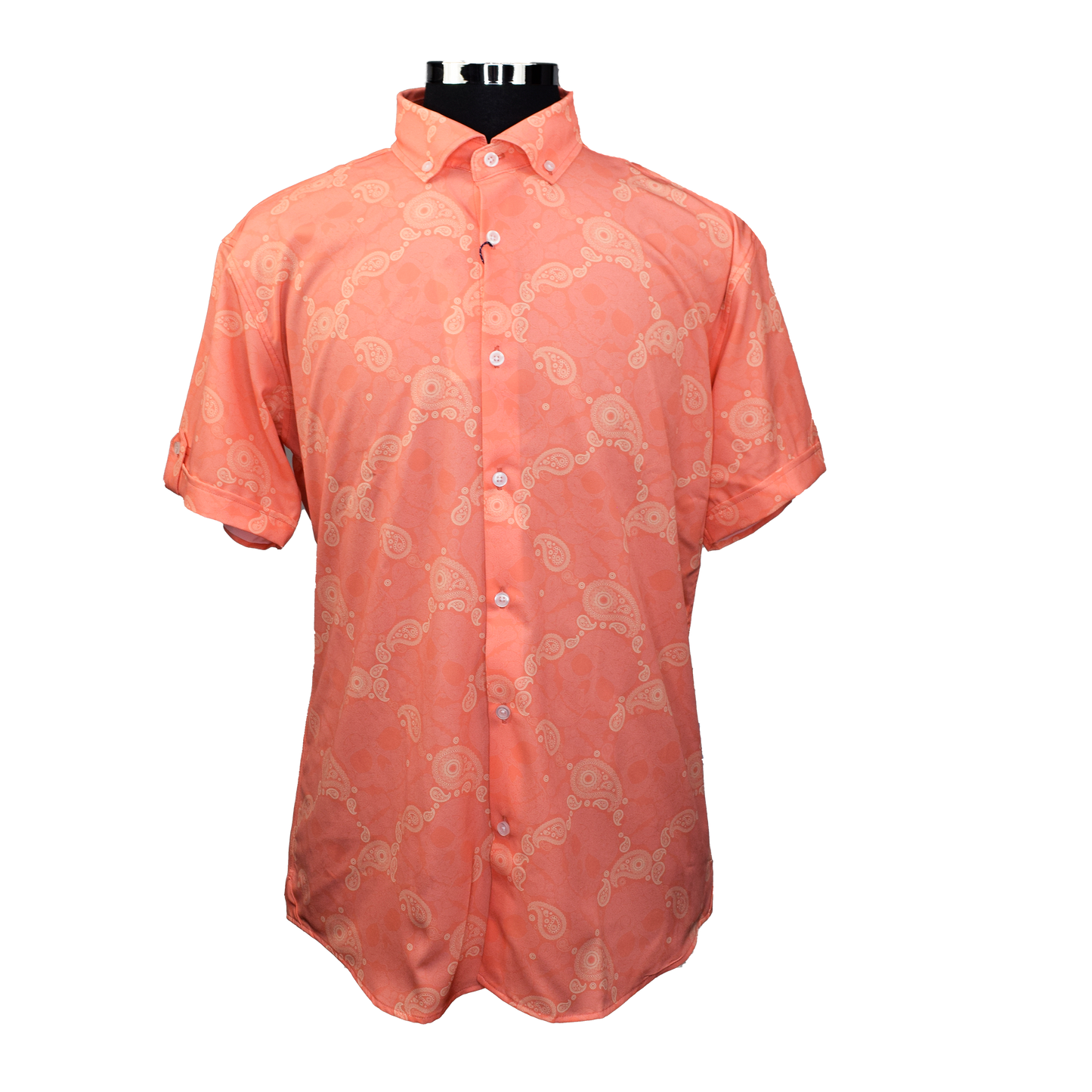 Paisley Skull Woven Shirt - Coral